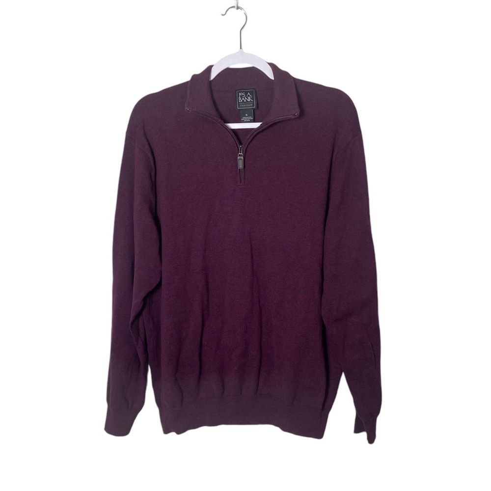 Joseph A Bank Traveler 100% Pima Cotton Quarter Zip Sweater Men's Size XL